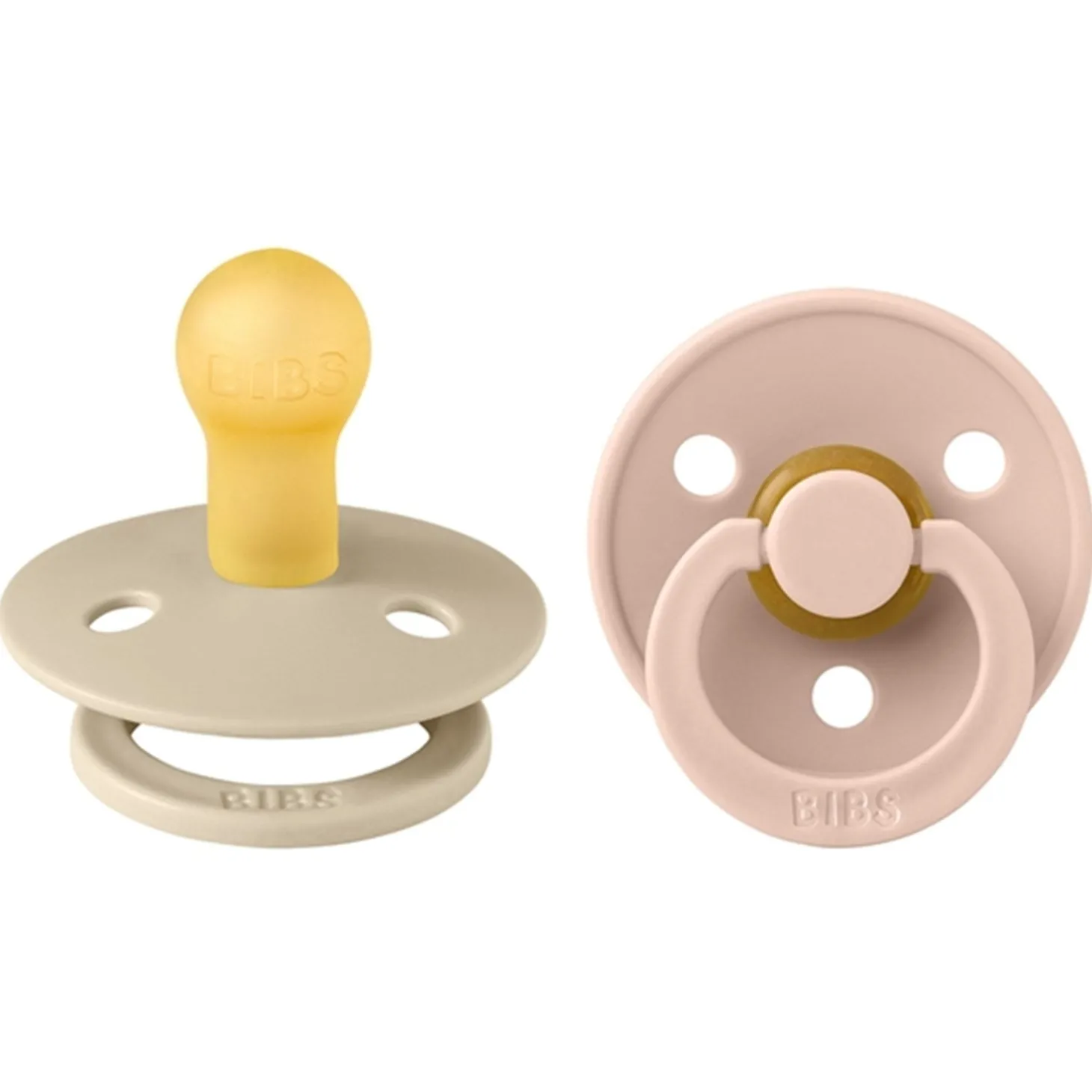Bibs Colour Latex Sutter 2-pak Rund Vanilla/Blush
