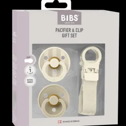 BIBS Colour Pacifier & Loop Clip Gift Set Latex Size 1 Ivory