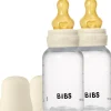 Bibs Ivory Baby Flaske Round Latex 2 Pack 150 ml Slow Flow