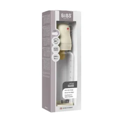 Bibs Ivory Glass Baby Flaske Round Latex Medium Flow