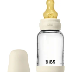 Bibs Ivory Glass Baby Flaske Round Latex Slow Flow