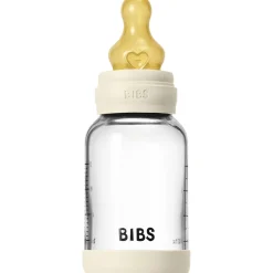 Bibs Ivory Glass Baby Flaske Round Latex Slow Flow