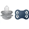 Bibs Supreme Silikone Sutter 2-pak Symmetrisk Cloud/Steel Blue