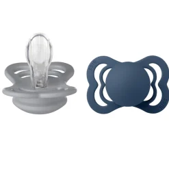 Bibs Supreme Silikone Sutter 2-pak Symmetrisk Cloud/Steel Blue
