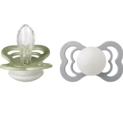 Bibs Supreme Silikone Sutter Glow 2-pak Symmetrisk Sage/Cloud