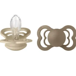 Bibs Supreme Silikone Sutter 2-pak Symmetrisk Vanilla/Dark Oak