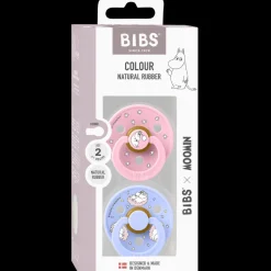 Bibs x Moomin Pacifier Colour 2 pack Dreaming Latex Size 2 Baby Pink mix