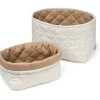 Cam Cam Copenhagen Quiltet Opbevaringskurv 2-pak Classic Stripes Camel