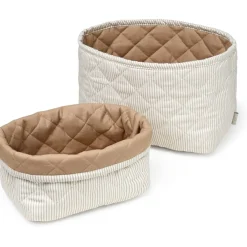 Cam Cam Copenhagen Quiltet Opbevaringskurv 2-pak Classic Stripes Camel