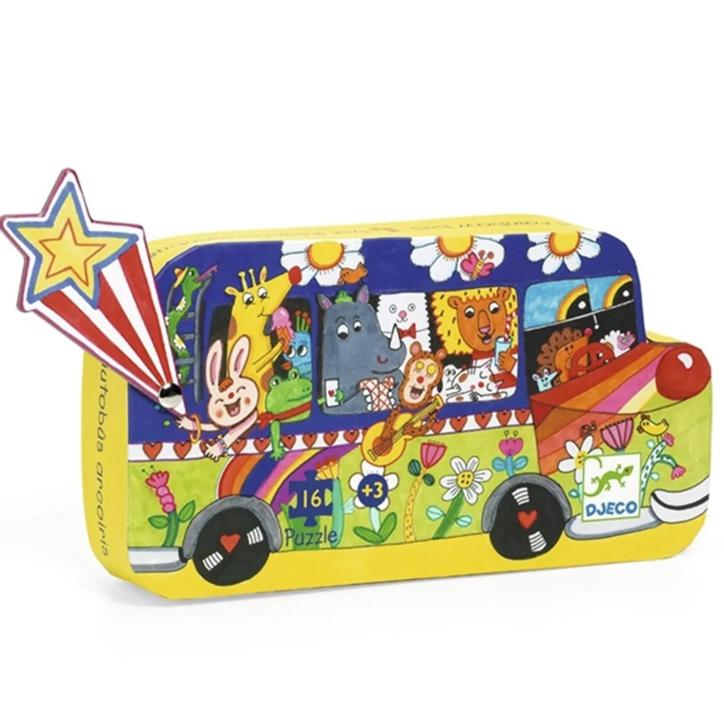 Djeco Puslespil Regnbuebussen