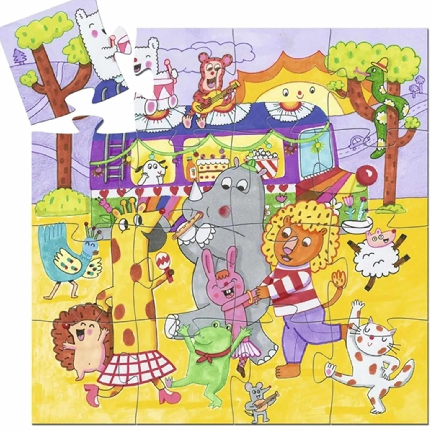 Djeco Puslespil Regnbuebussen