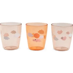 Done by Deer Yummi Mini Glas 3-pak Happy Clouds Papaya