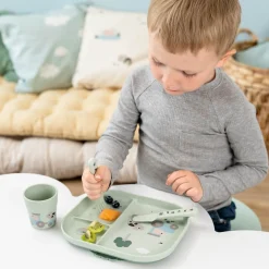 DonebyDeer Green Foodie Spisesæt Med Sugekop Tiny Farm