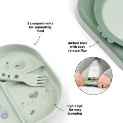 DonebyDeer Green Foodie Spisesæt Med Sugekop Tiny Farm