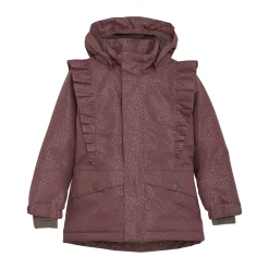 EnFant vinterjakke med flæser og glimmer - Rose Taupe