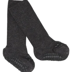 Gobabygo Dark Grey Melange Non-Slip Strømper Bambus