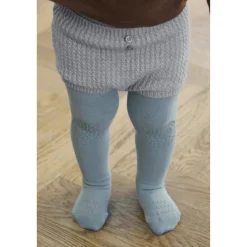 Gobabygo Dusty Blue Crawling Strømpebukser Organic Bomuld