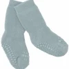 Gobabygo Dusty Blue Non-Slip Strømper Organic Terry Bomuld