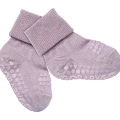 Gobabygo Lavender Glitter (Lilac Shadow) Non-Slip Strømper I Bambus