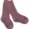 Gobabygo Misty Plum Non-Slip Strømper Organic Terry Bomuld