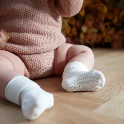 Gobabygo Off White Non-Slip Strømper Bambus