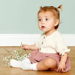 Gobabygo Off White Non-Slip Strømper Bambus