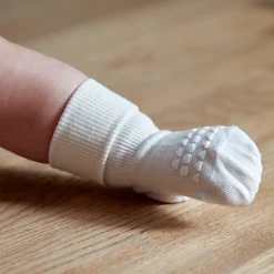 Gobabygo Off White Non-Slip Strømper Bambus