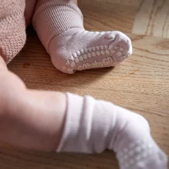 Gobabygo Soft Pink Non-Slip Strømper Bambus