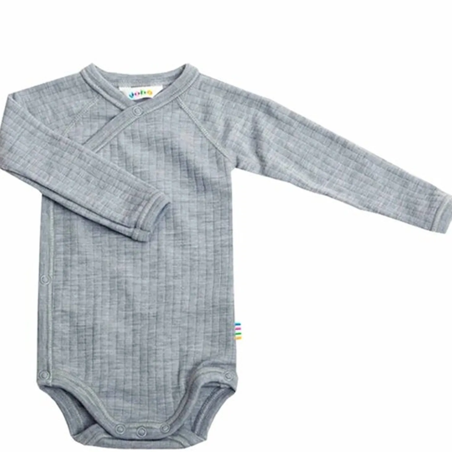 Joha Uld Rib Gråmeleret Body Kryds