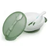 Kidsme Dyb tallerken m. Sugekop og Temperaturske Green