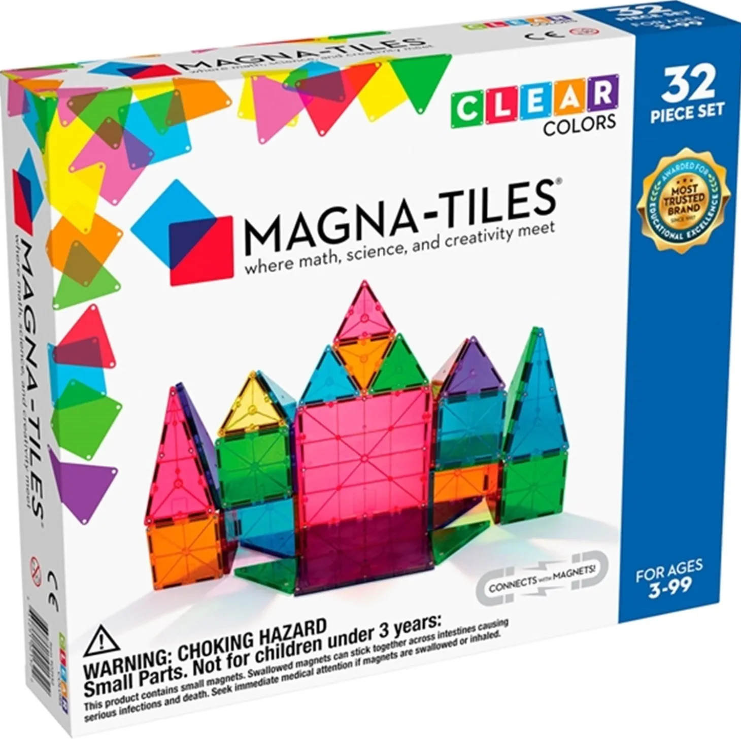 Magna-Tiles® Clear Colors - Magnetsæt 32 Dele