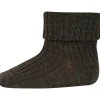 MP 589 Uld Rib Baby Strømper 351 Brown Melange