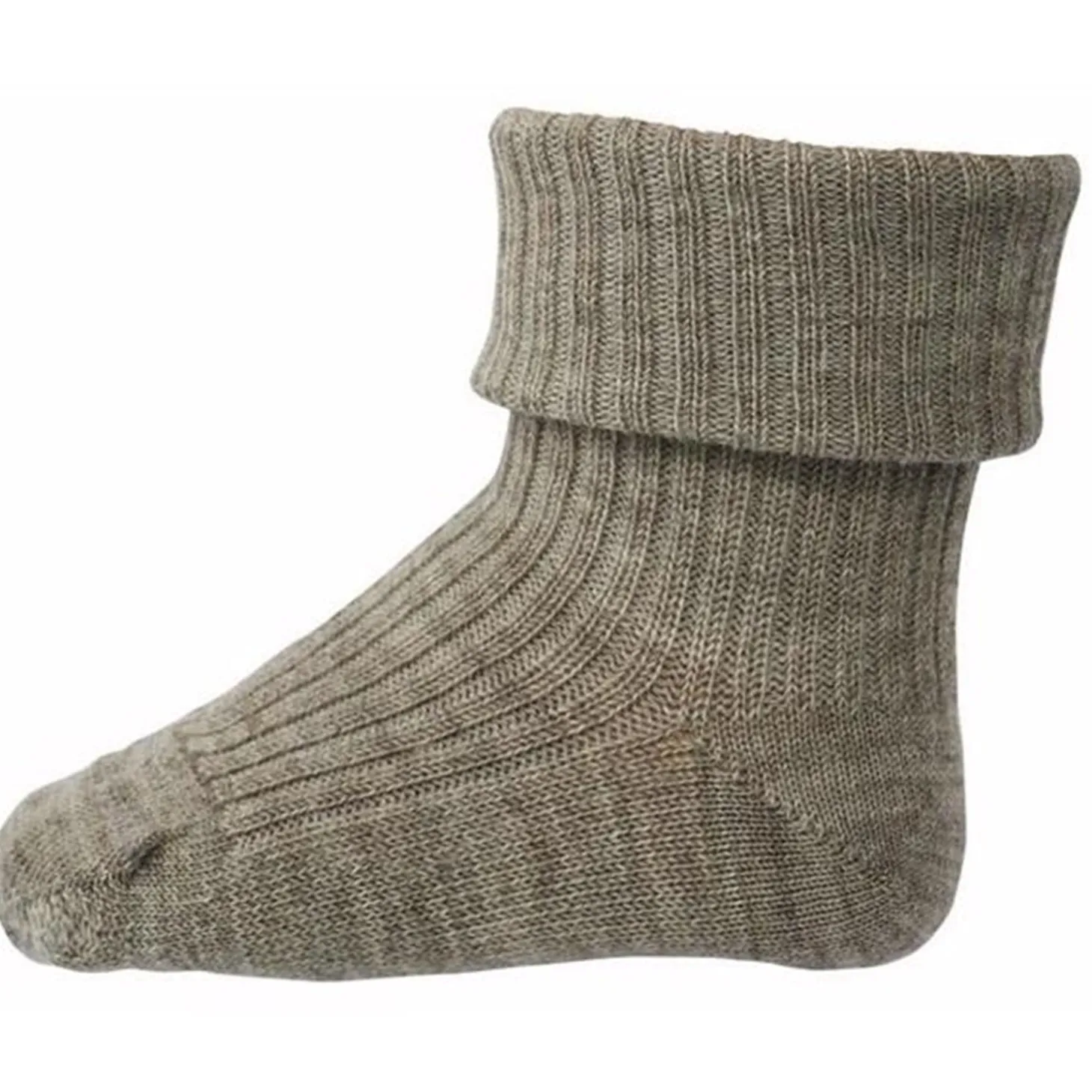 MP 589 Wool Socks Rib 202 Light Brown Melange