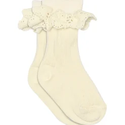 Mp Danmark Cremefarvede Lisa strømper - blonde