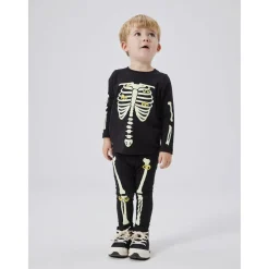Name It Black Yellow Oween Top Sæt Skeleton