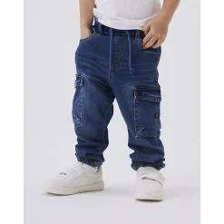 Name It Dark Blue Denim Ben Baggy Cargo Jeans Noos