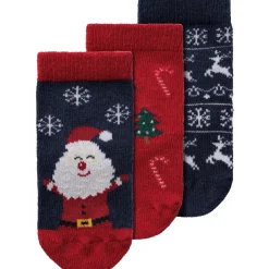 Name It Dark Sapphire Jester Red Richristmas 3-pak Strømper