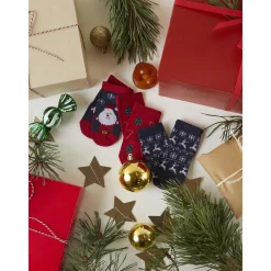 Name It Dark Sapphire Jester Red Richristmas 3-pak Strømper