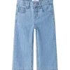 Name It Light Blue Denim Multi Rose Wide Stripe Jeans
