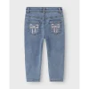 Name It Medium Blue Denim Bow Embroidery Nmfbella Mom Emb Jeans 1224-Sm Noos