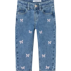 Name It Medium Blue Denim Bows Bella Mom Embroidery Jeans Noos