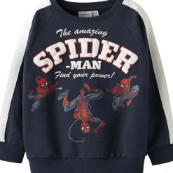 Name It Navy Blazer Nmmobert Spider Nreg Sweat Bru Mar