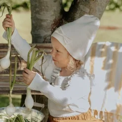 Racing Kids Tophue Windproof 2-lags Sløjfe Eggshell