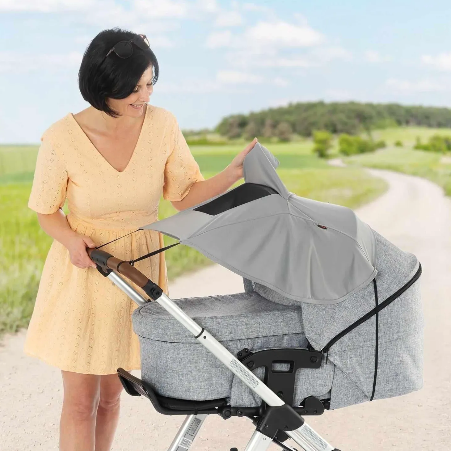 REER Grå ShineSafe - Markise Til Barnevognen