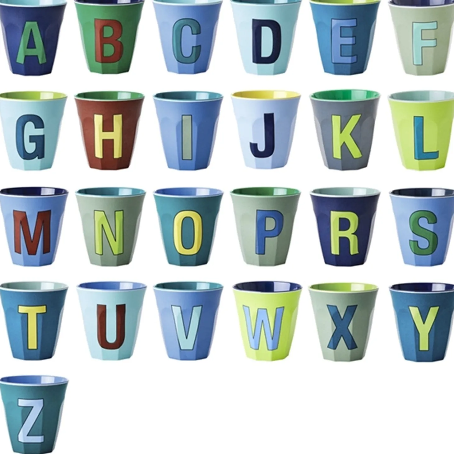 RICE Bluish Colors Melamin Alfabet Kop