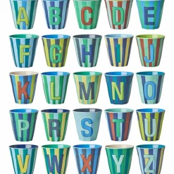 RICE Bluish Stripes Melamin Alfabet Kop