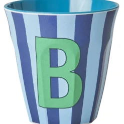 RICE Bluish Stripes Melamin Alfabet Kop