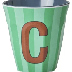 RICE Bluish Stripes Melamin Alfabet Kop