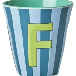 RICE Bluish Stripes Melamin Alfabet Kop