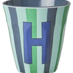 RICE Bluish Stripes Melamin Alfabet Kop